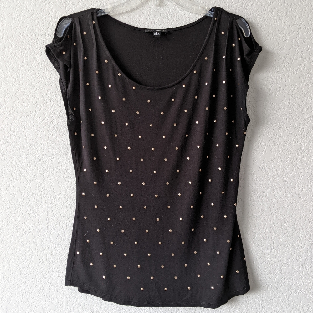 Willi Smith Gold Studded Black Top